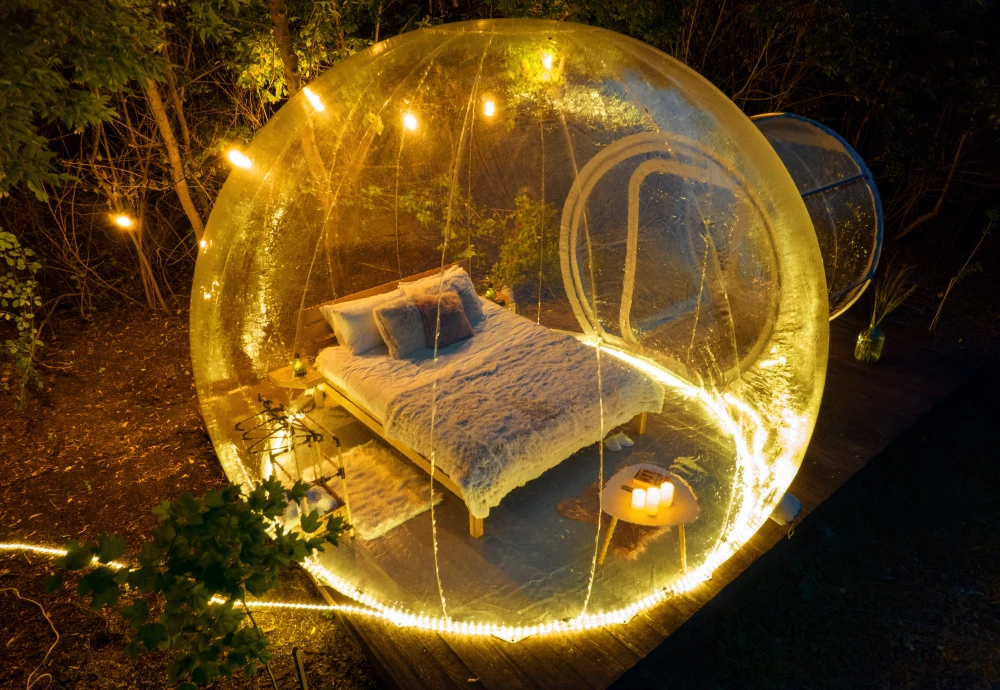 pvc transparent bubble tent with led lighting